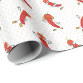 Cartoon Red Chile Pattern Geschenkpapier (Rolleneckpunkt)