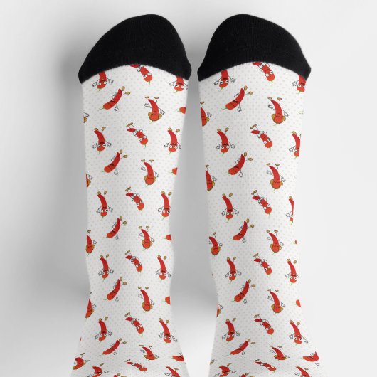 Cartoon Red Chile Pattern Socken (Oben)