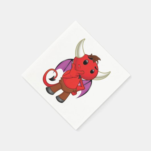 Cartoon Red Devil Paper Napkins Serviette (Ecke)