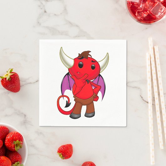 Cartoon Red Devil Paper Napkins Serviette