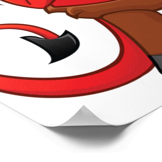 Cartoon Red Devil Poster (Ecke)