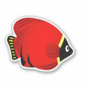 Cartoon Red Fish Aufkleber (Vorderseite)