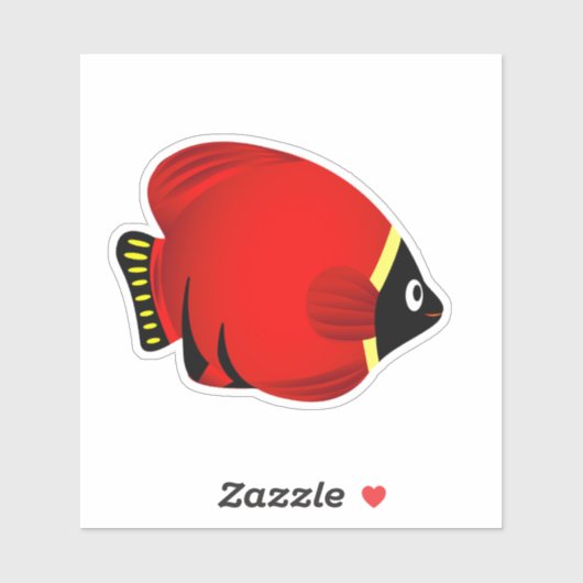 Cartoon Red Fish Aufkleber (Blatt)