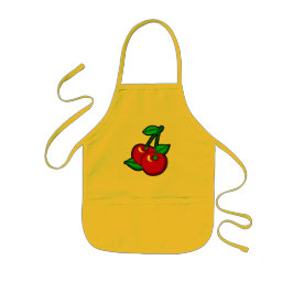 Cartoon Red Green Black Cherries Fruit Graphic Kid Kinderschürze