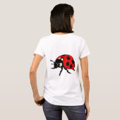Cartoon Red Ladybug Cute Insect Character T-Shirt (Schwarz voll)