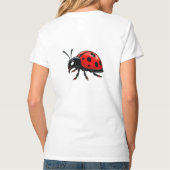 Cartoon Red Ladybug Cute Insect Character T-Shirt (Rückseite)