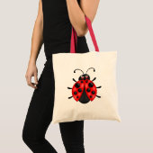 Cartoon Red Ladybug Leinwand Tote Bag Tragetasche (Vorderseite (Produkt))