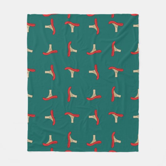 Cartoon Red Mushroom Fleecedecke (Vorderseite)