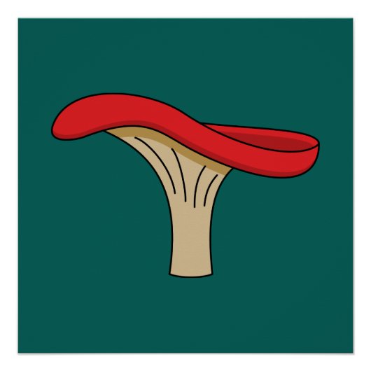 Cartoon Red Mushroom Poster (Vorderseite)