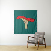 Cartoon Red Mushroom Wandteppich (Beispiel)