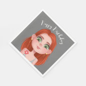 Cartoon Redhead Girl zum Geburtstag Serviette (Ecke)
