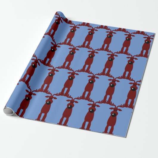 Cartoon Reindeer Geschenkpapier (Ungerollt)