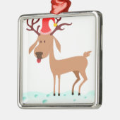 Cartoon Reindeer Ornament Aus Metall (Links)