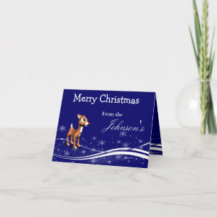 Cartoon Reindeer Weihnachtsgrüßen Feiertagskarte