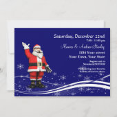 Cartoon Reindeer & Weihnachtsmann Weihnachts-Party Einladung (Rückseite)