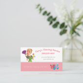 Cartoon Reinigungsdienst Visitenkarte (Stehend Vorderseite)