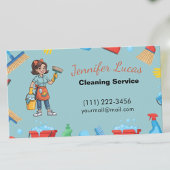 Cartoon Reinigungsdienste für Haushaltshilfe Visitenkarte
