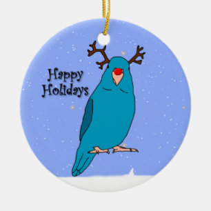 Cartoon-Ren blaue Parrotlet Verzierung Keramikornament