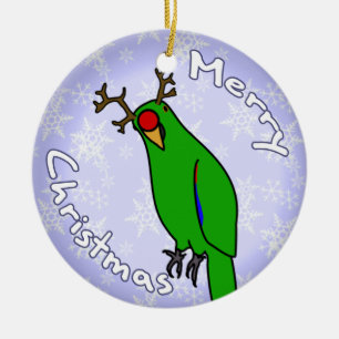 Cartoon-Ren Eclectus Weihnachtsverzierung Keramik Ornament