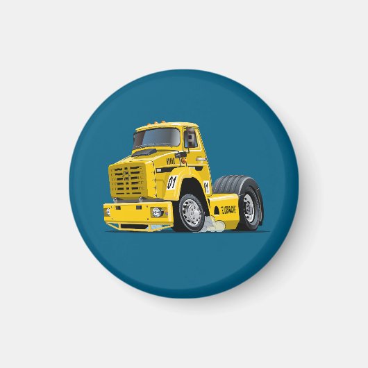 Cartoon-Renntruck Magnet (Vorne)
