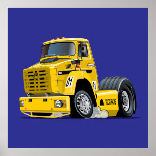Cartoon-Renntruck Poster