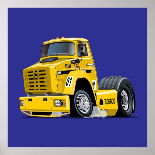 Cartoon-Renntruck Poster (Vorne)
