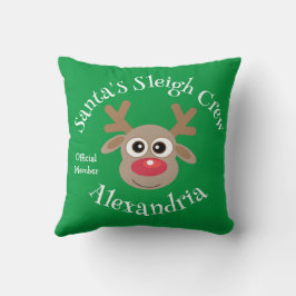 Cartoon Rentier Niedlich Green für die Crew des We Kissen