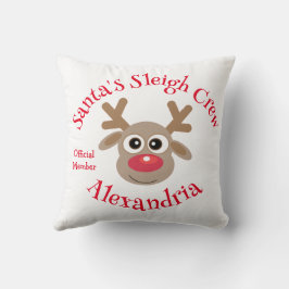 Cartoon Rentier Niedlich White,  der Santa-Schlitt Kissen