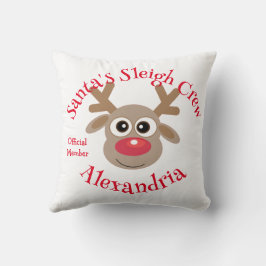Cartoon Rentier Niedlich White,  der Santa-Schlitt Kissen