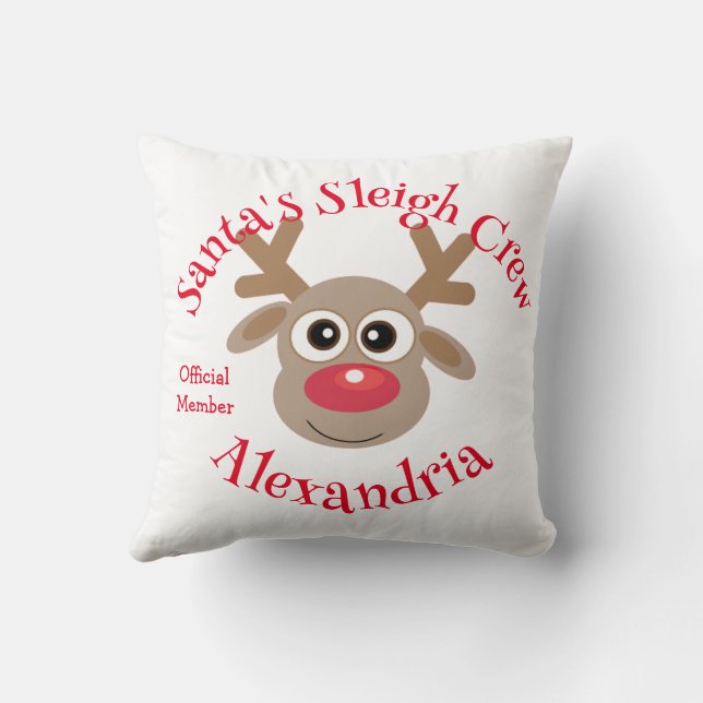 Cartoon Rentier Niedlich White,  der Santa-Schlitt Kissen (Rückseite)