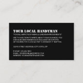 Cartoon Repräsident, Handyman Visitenkarte (Rückseite)