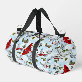 Cartoon retro airplanes duffle bag