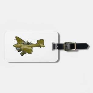 Cartoon-Retro-Bomber Gepäckanhänger