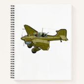 Cartoon retro bomber notizblock (Vorderseite)