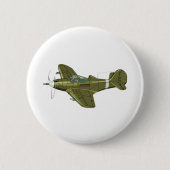 Cartoon-Retro-Flugzeug Button (Vorderseite)