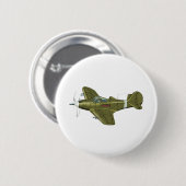 Cartoon-Retro-Flugzeug Button (Vorne & Hinten)