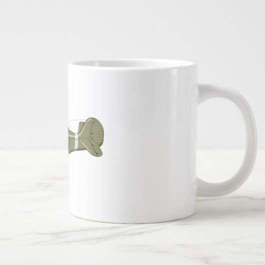 Cartoon-Retro-Flugzeug Jumbo-Tasse (Rechts)