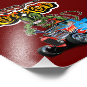 Cartoon Retro-frisierte Auto Fotodruck (Ecke)