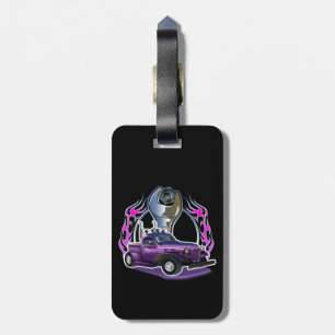 Cartoon Retro-frisierte Auto Gepäckanhänger