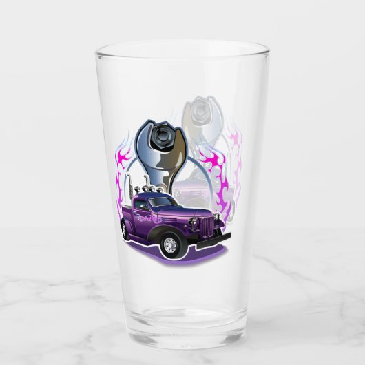 Cartoon Retro-frisierte Auto Glas (Vorderseite)