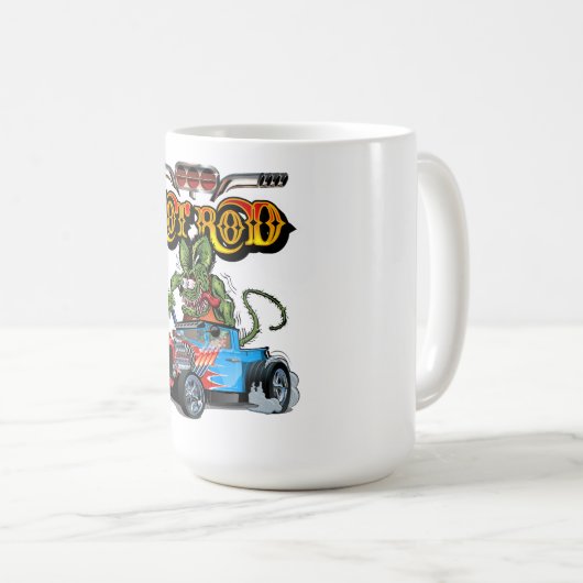Cartoon Retro-frisierte Auto Kaffeetasse (VorderseiteRechts)