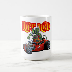 Cartoon Retro-frisierte Auto Kaffeetasse