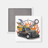 Cartoon Retro-frisierte Auto Magnet (Vorderseite/Rückseite)