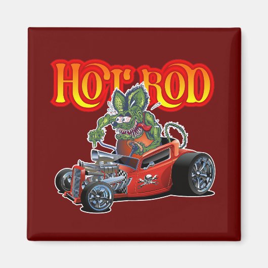 Cartoon Retro-frisierte Auto Magnet (Vorne)