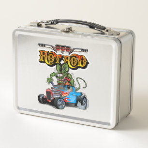 Cartoon Retro-frisierte Auto Metall Brotdose