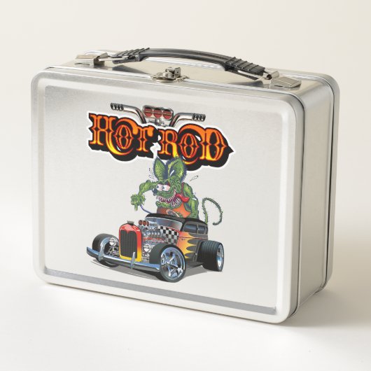 Cartoon Retro-frisierte Auto Metall Brotdose (Vorderseite)