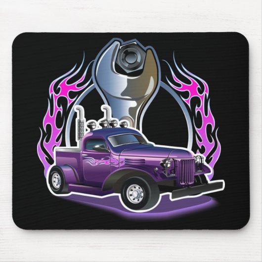 Cartoon Retro-frisierte Auto Mousepad (Vorne)