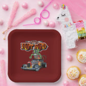 Cartoon Retro-frisierte Auto Pappteller (Party)