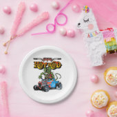 Cartoon Retro-frisierte Auto Pappteller (Party)