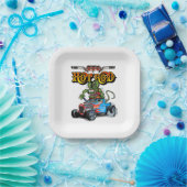 Cartoon Retro-frisierte Auto Pappteller (Party)